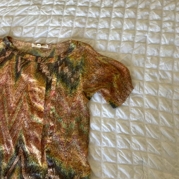 Anthro Burning torch rayon silk blouse - Picture 2 of 8